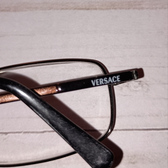 Versace Metal Frame Eyeglasses Frames Made in Italy with Case & Cleaning Cloth - Picture 6 of 16